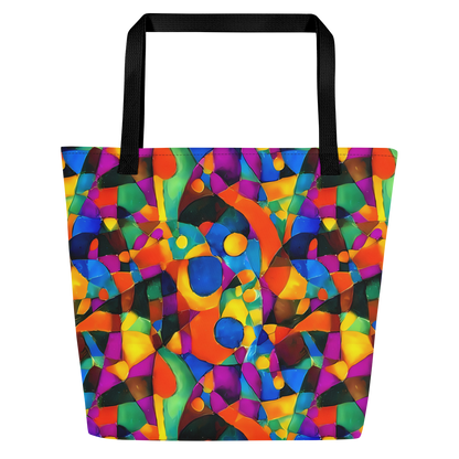 Large Tote Bag w/ Pocket - Galactic Jigsaw