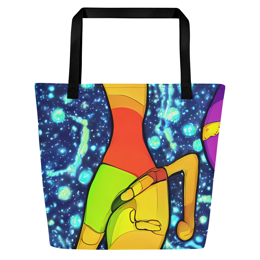 Large Tote Bag w/ Pocket - Cosmic Siblings
