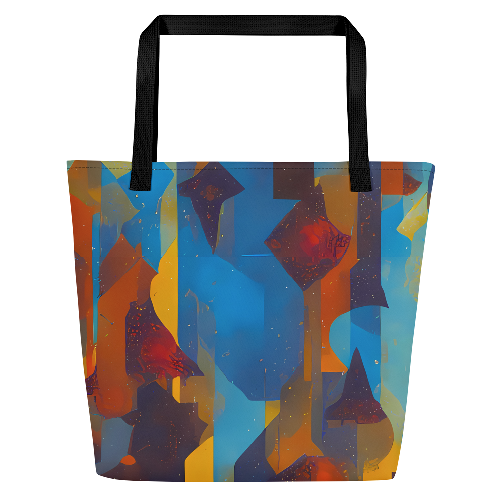 Large Tote Bag w/ Pocket - Cubist Dusk