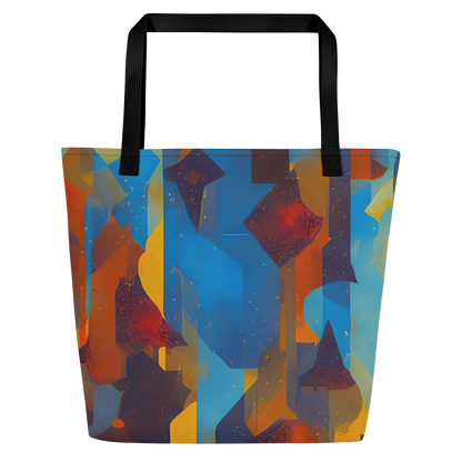 Large Tote Bag w/ Pocket - Cubist Dusk