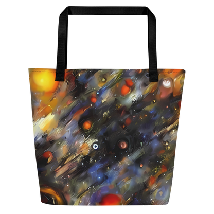 Large Tote Bag w/ Pocket - Brushstroke Blaze