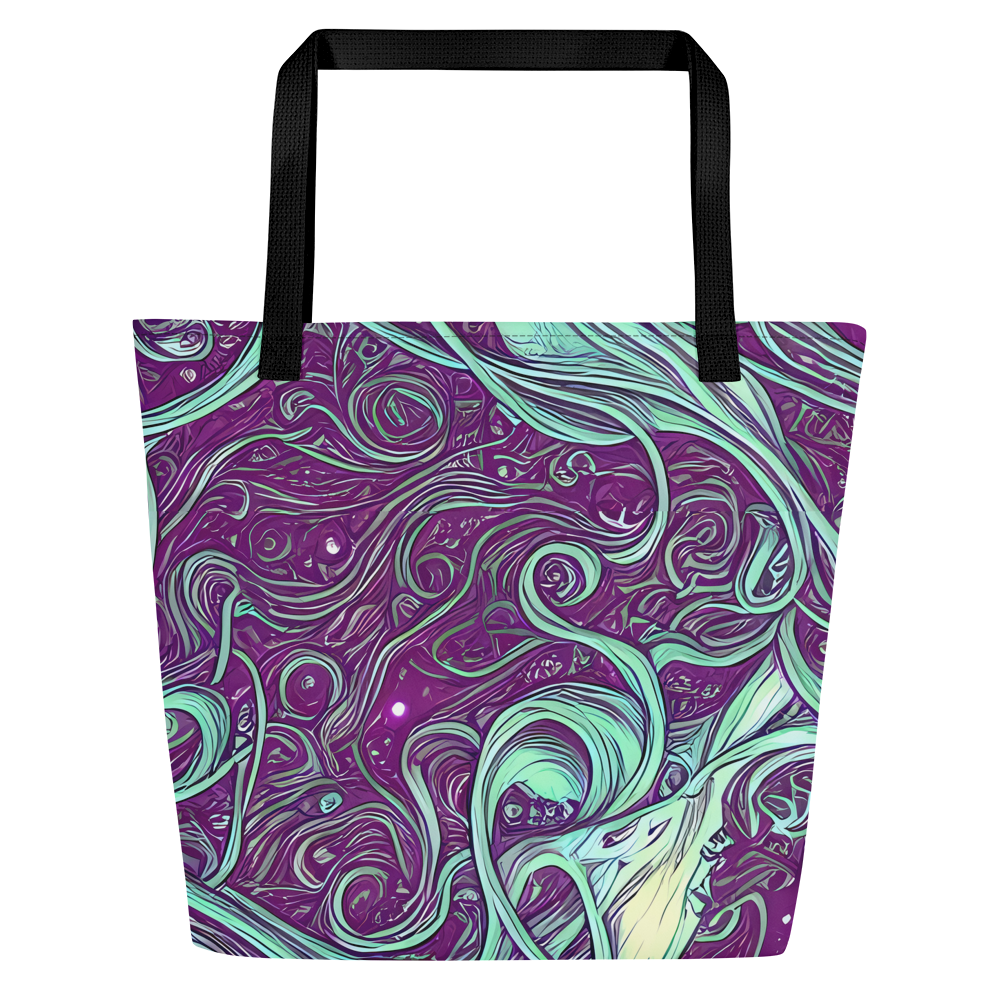 Large Tote Bag w/ Pocket - Temple Swirls