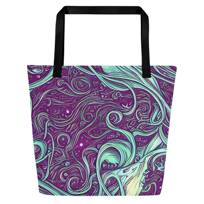 Large Tote Bag w/ Pocket - Temple Swirls