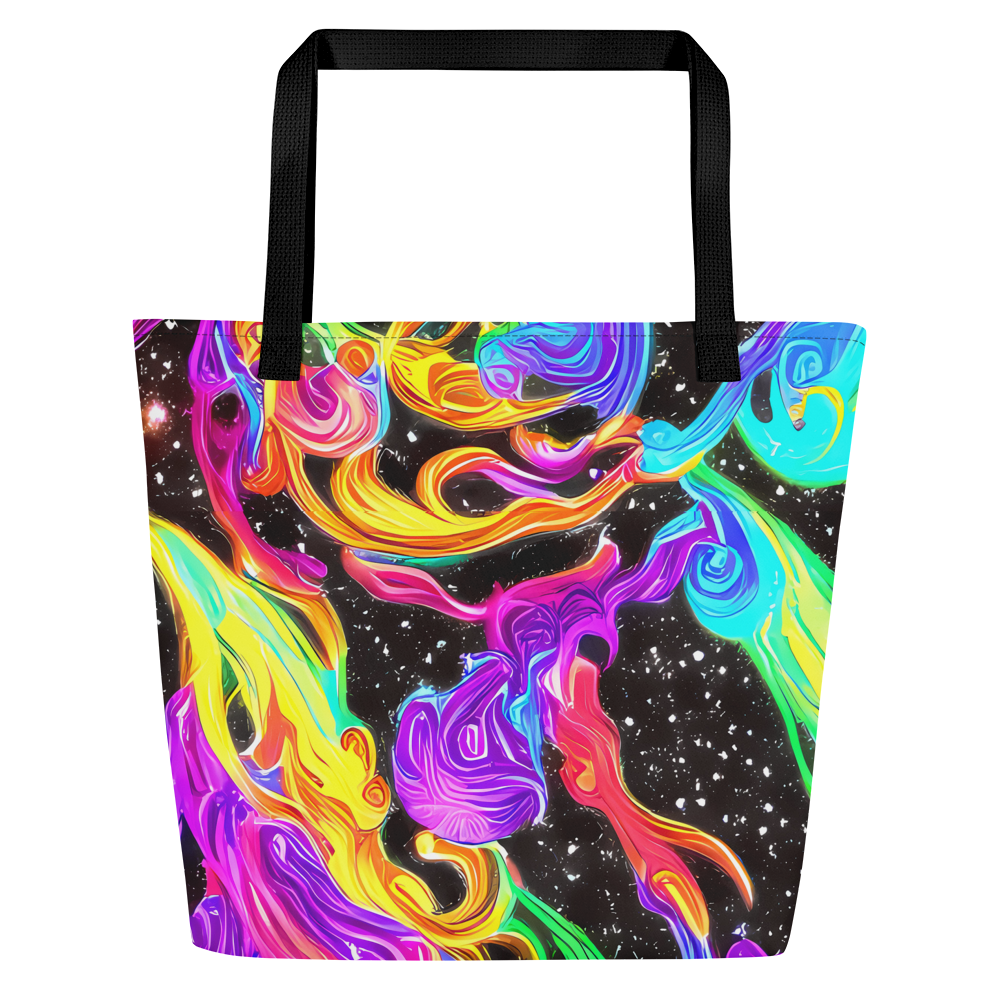 Large Tote Bag w/ Pocket - Yuan Whirls