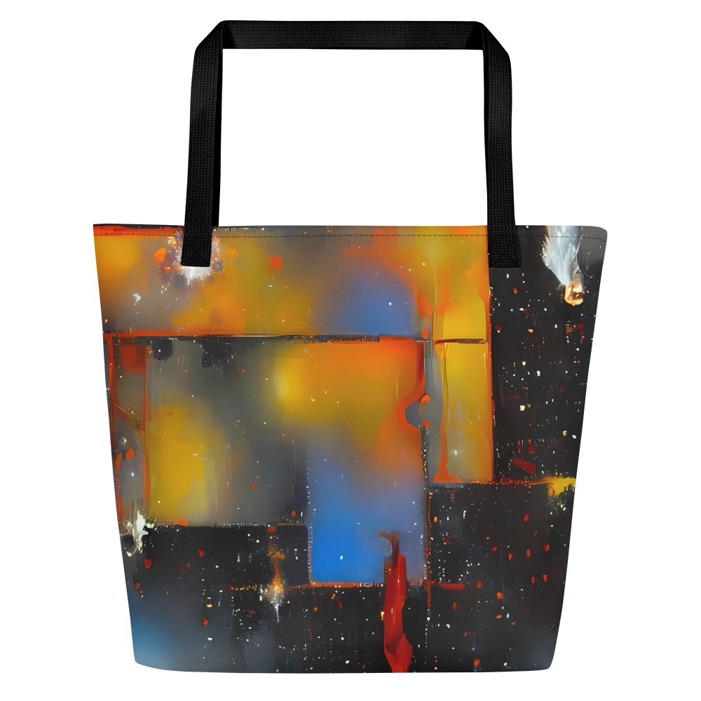 Large Tote Bag w/ Pocket - Monet's Matrix