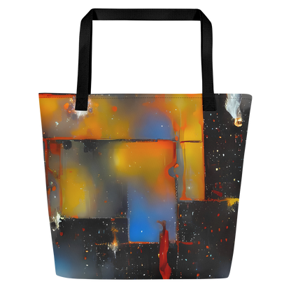 Large Tote Bag w/ Pocket - Monet's Matrix