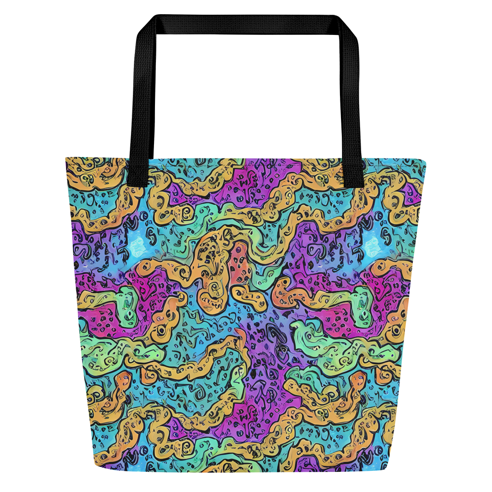 Large Tote Bag w/ Pocket - Intergalactic Graffiti