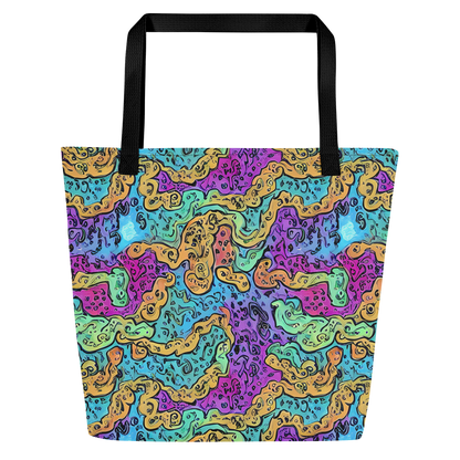 Large Tote Bag w/ Pocket - Intergalactic Graffiti