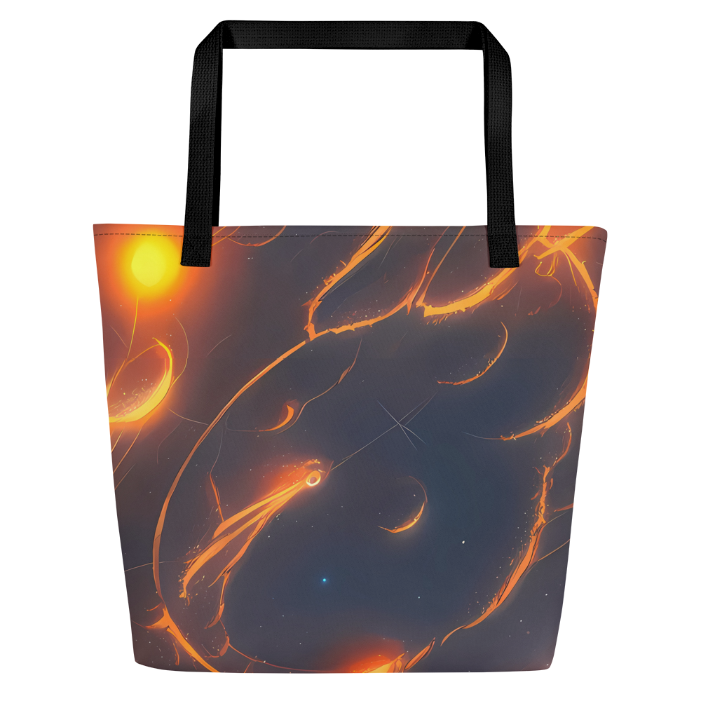 Large Tote Bag w/ Pocket - Inferno Spirals