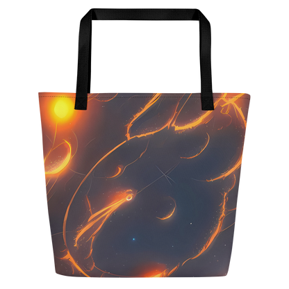 Large Tote Bag w/ Pocket - Inferno Spirals