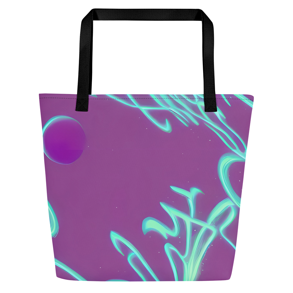 Large Tote Bag w/ Pocket - Neon Drift