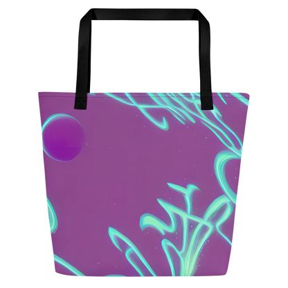 Large Tote Bag w/ Pocket - Neon Drift