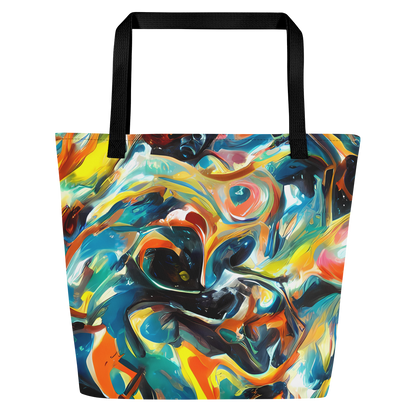 Large Tote Bag w/ Pocket - Chromatic Vortex