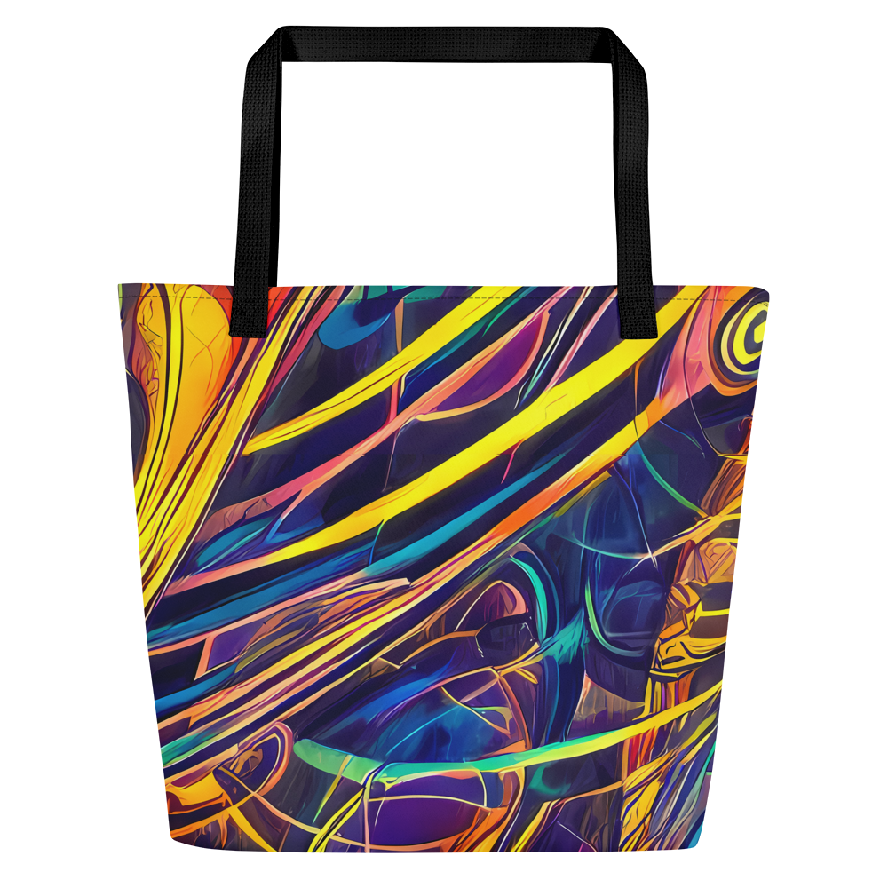 Large Tote Bag w/ Pocket - Vector Rhapsody