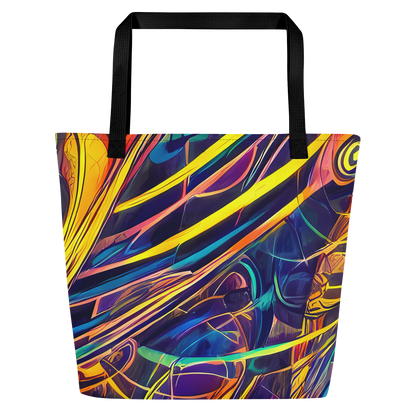 Large Tote Bag w/ Pocket - Vector Rhapsody