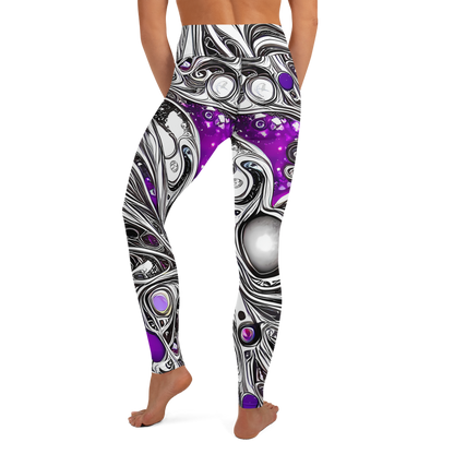 Yoga Leggings - Neo-Noir Waves