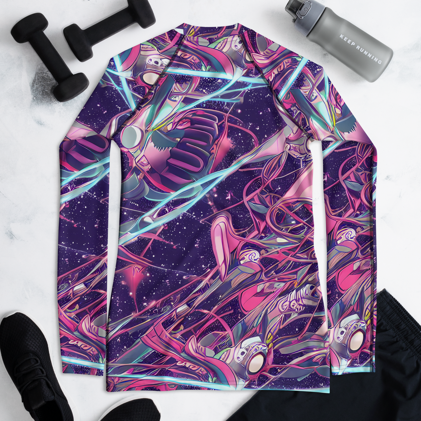 Women's Rash Guard - Neo-Tokyo Twirl