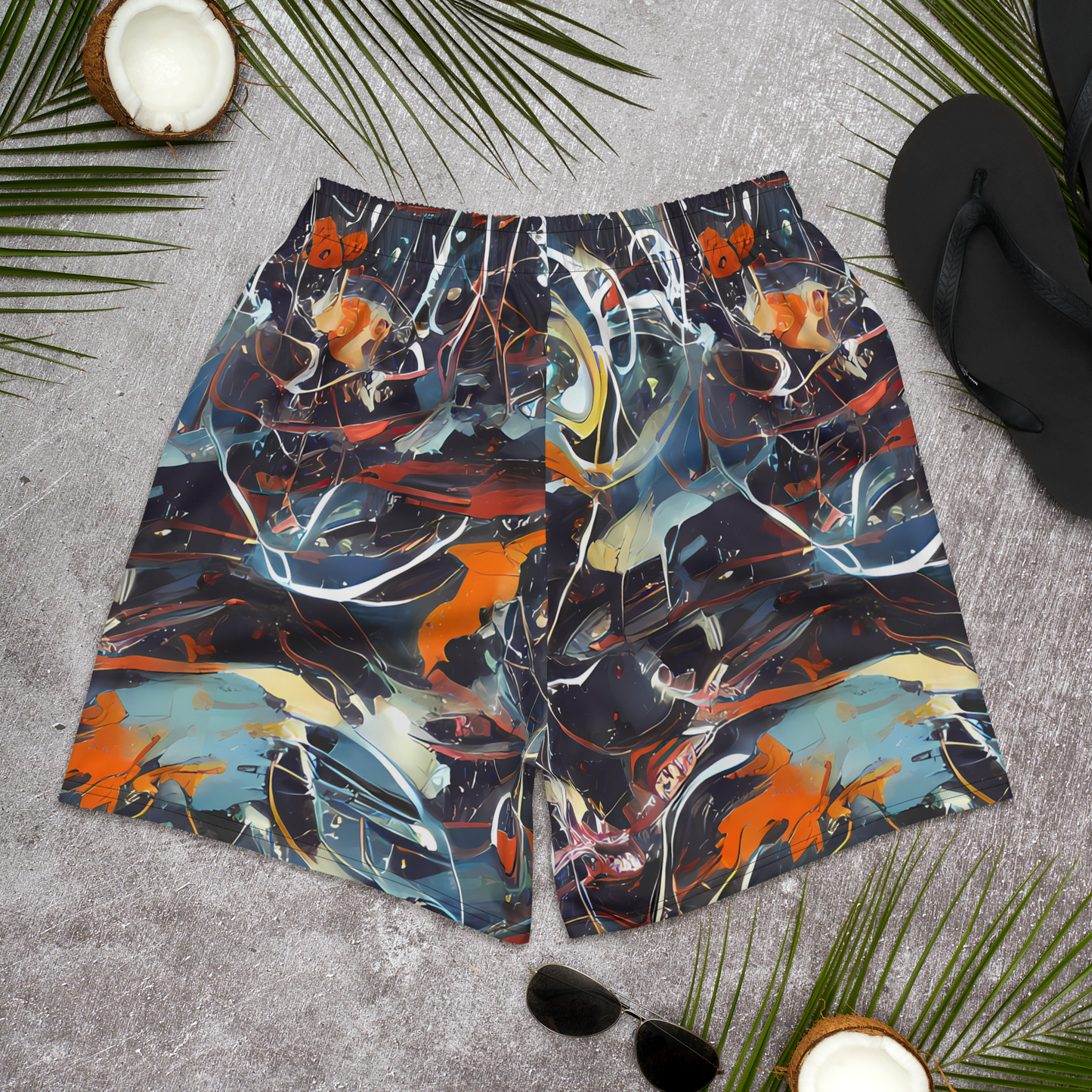 Men's Athletic Shorts - Neo-Splash Labyrinth