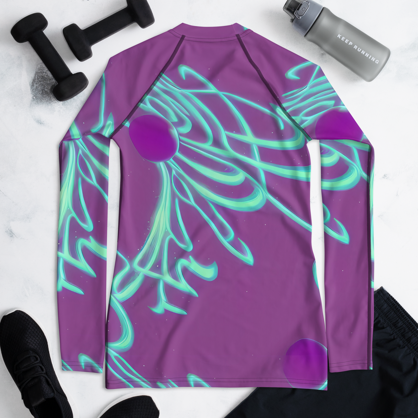 Women's Rash Guard - Neon Drift