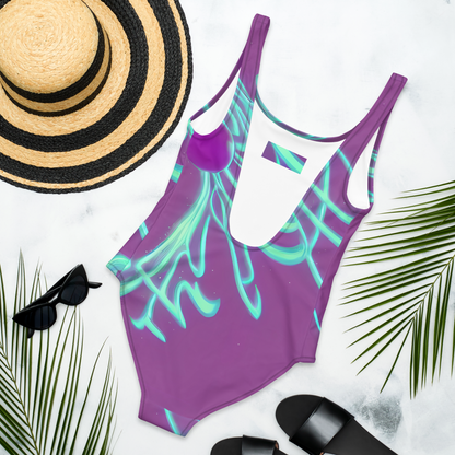 One-Piece Swimsuit - Neon Drift