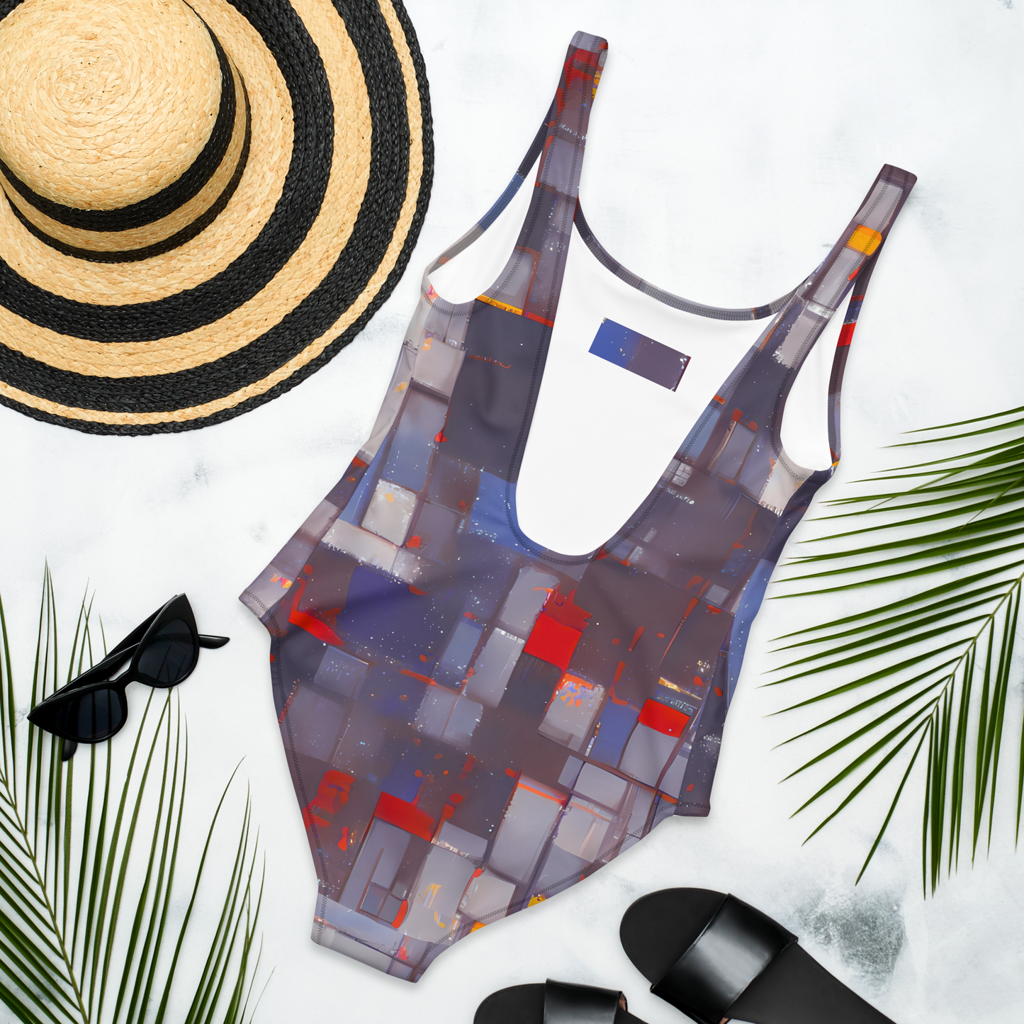 One-Piece Swimsuit - Cubist Rhythm