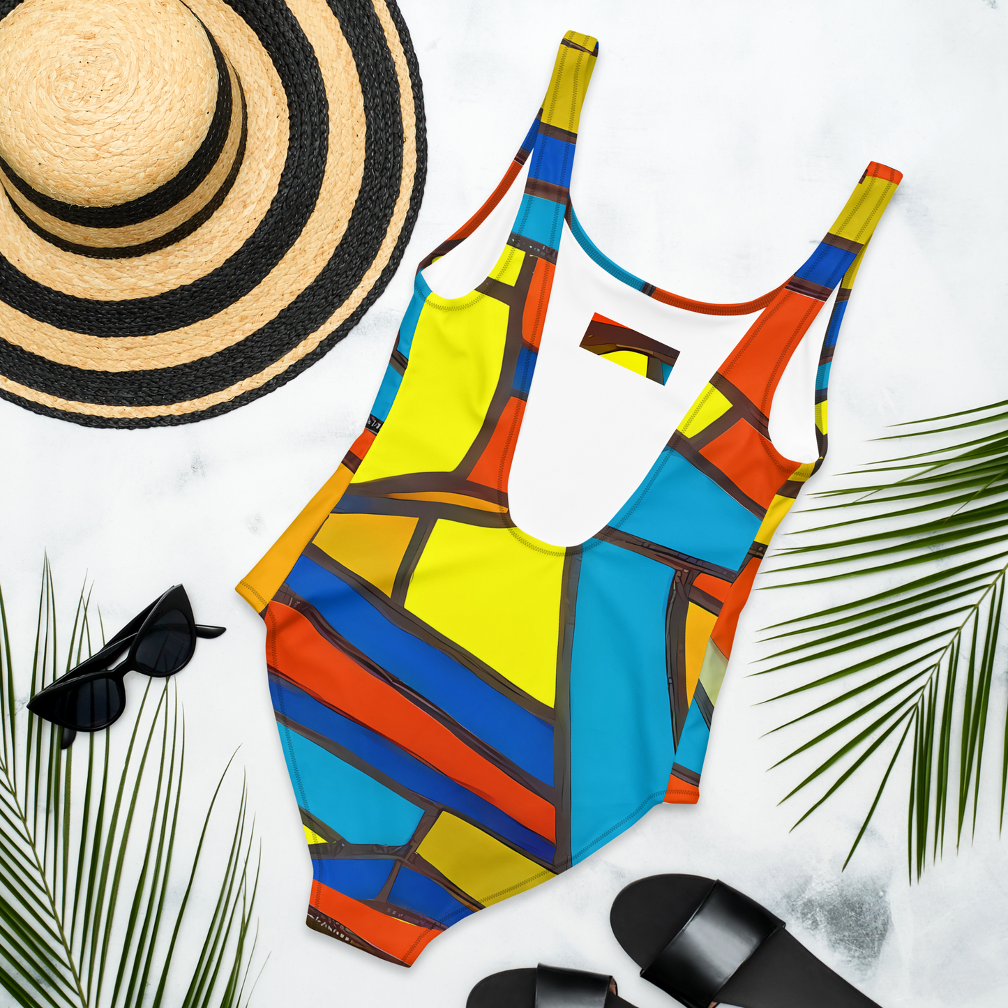 One-Piece Swimsuit - Mondrian Mesh