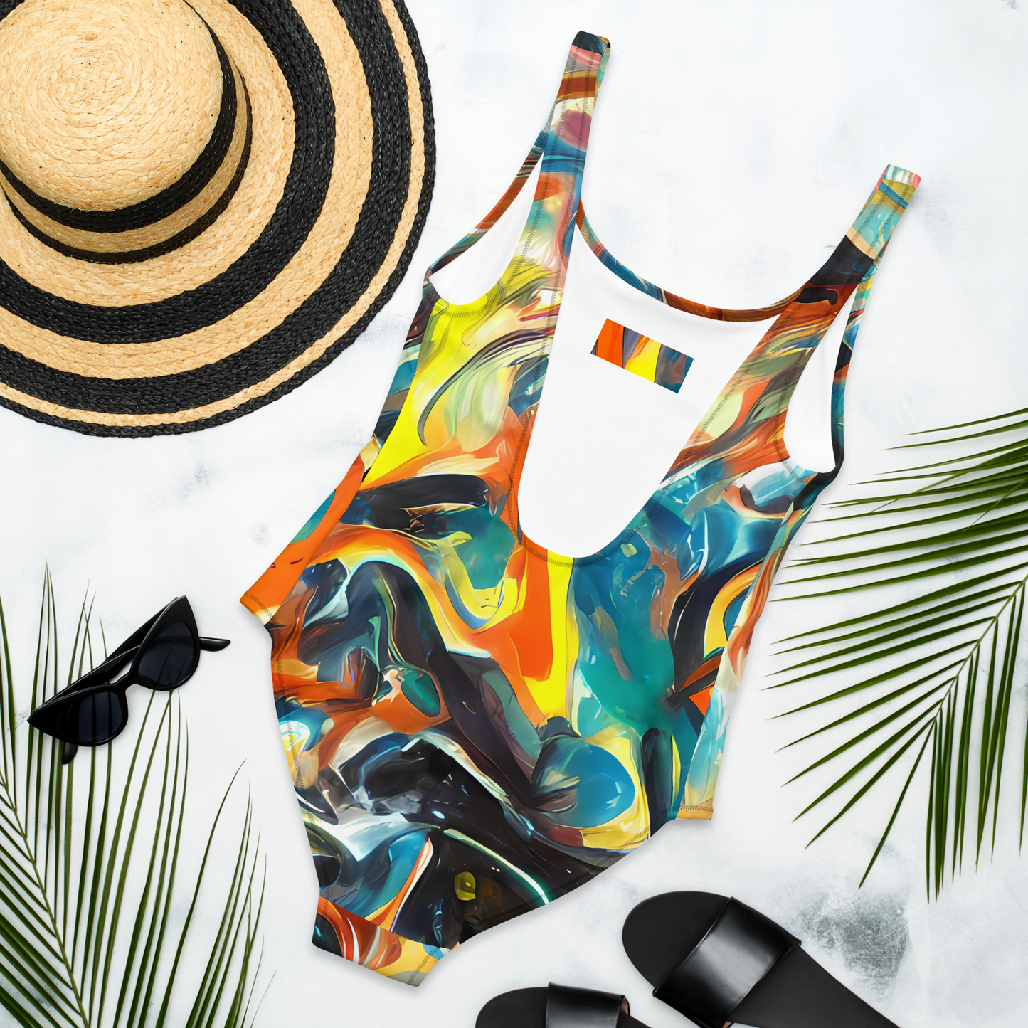 One-Piece Swimsuit - Chromatic Vortex