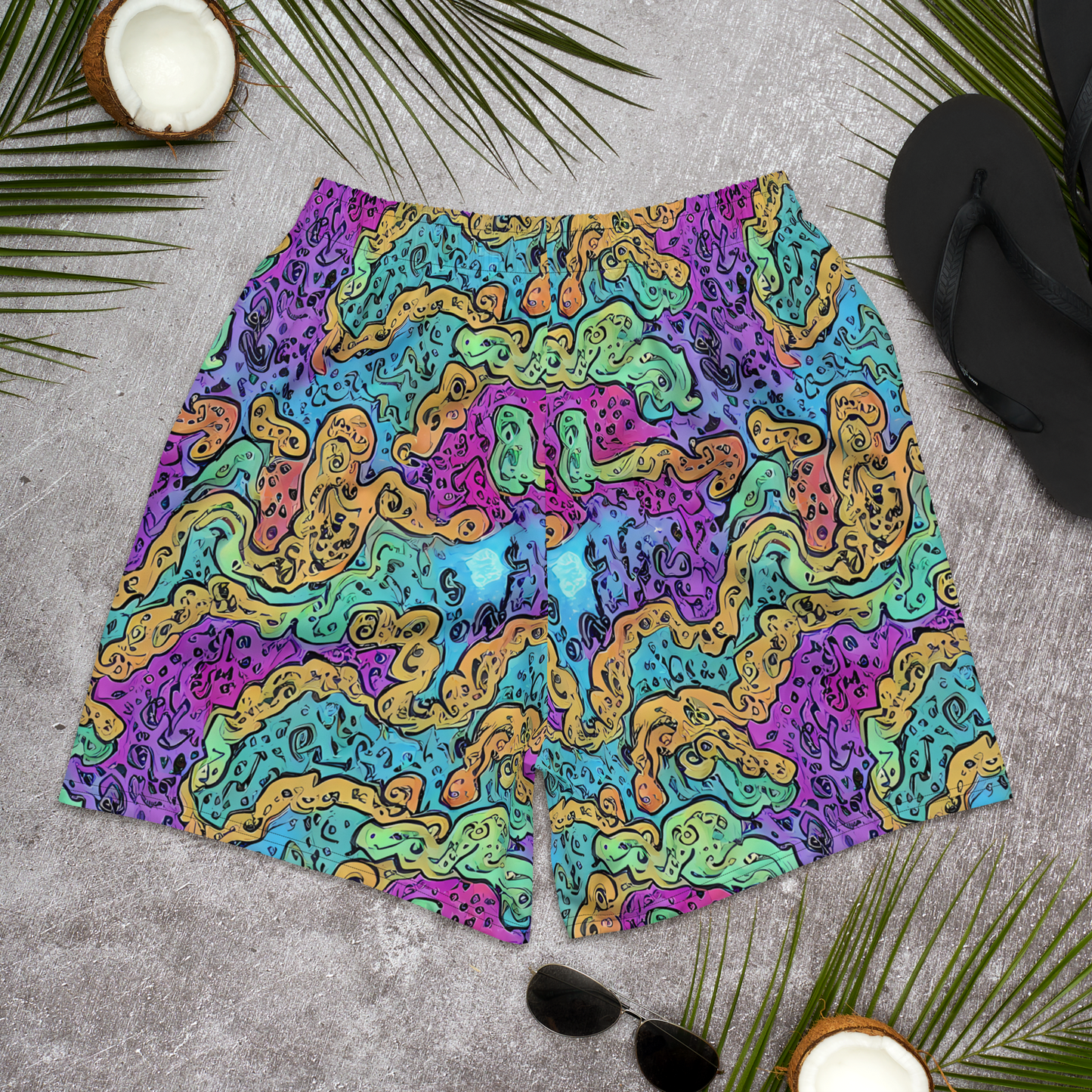 Men's Athletic Shorts - Intergalactic Graffiti