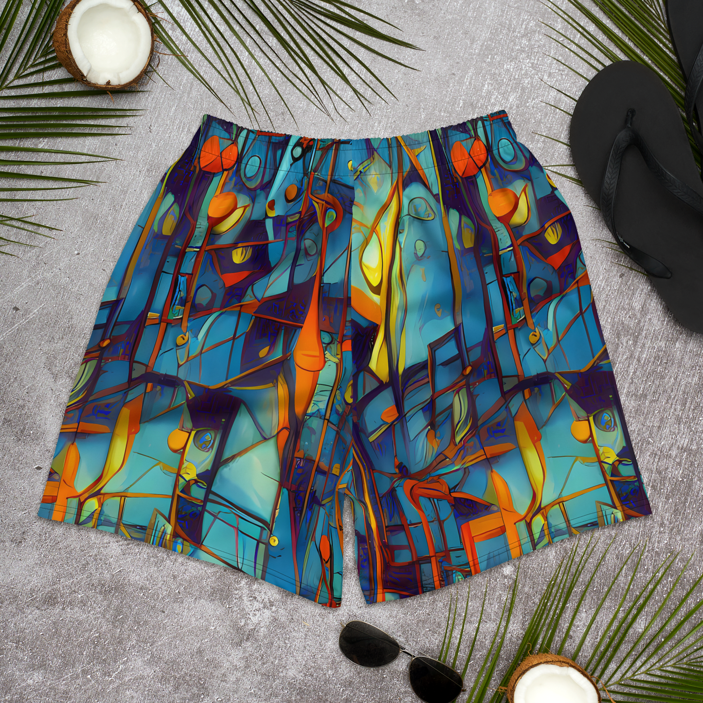 Men's Athletic Shorts - Abstract Eddy