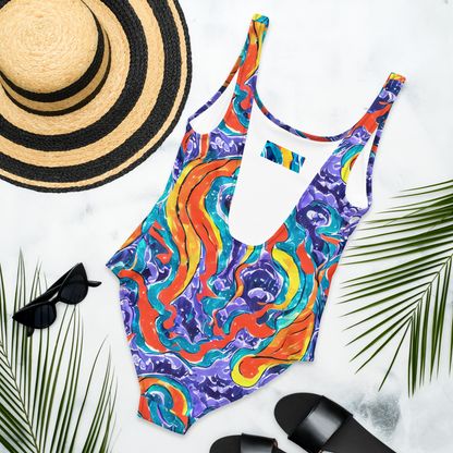 One-Piece Swimsuit - Galactic Waves