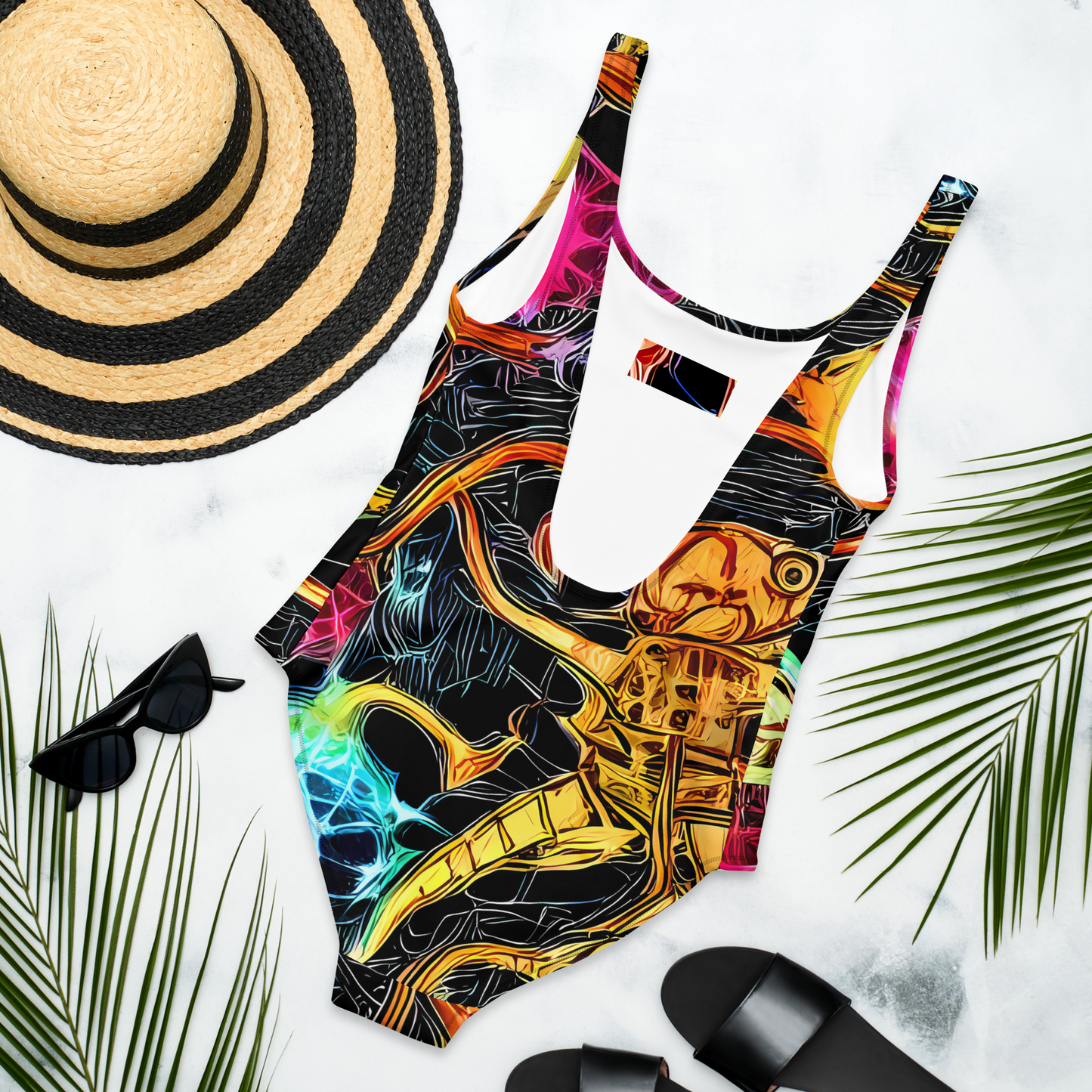 One-Piece Swimsuit - Psychedelic Pulsar