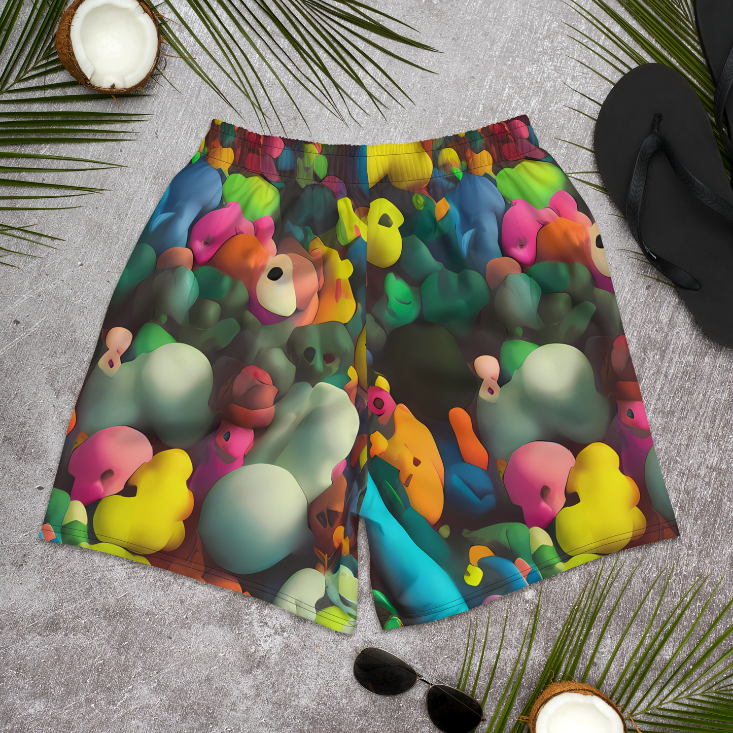 Men's Athletic Shorts - Bubble Pop Art