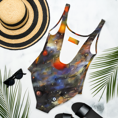 One-Piece Swimsuit - Brushstroke Blaze