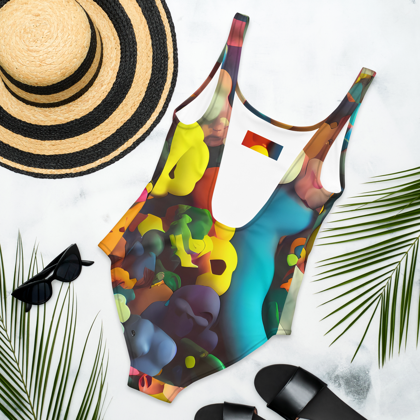 One-Piece Swimsuit - Bubble Pop Art