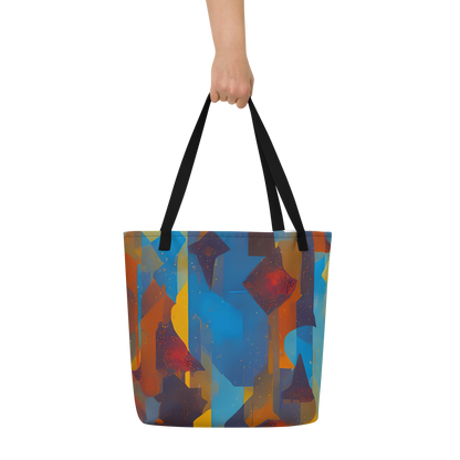 Large Tote Bag w/ Pocket - Cubist Dusk