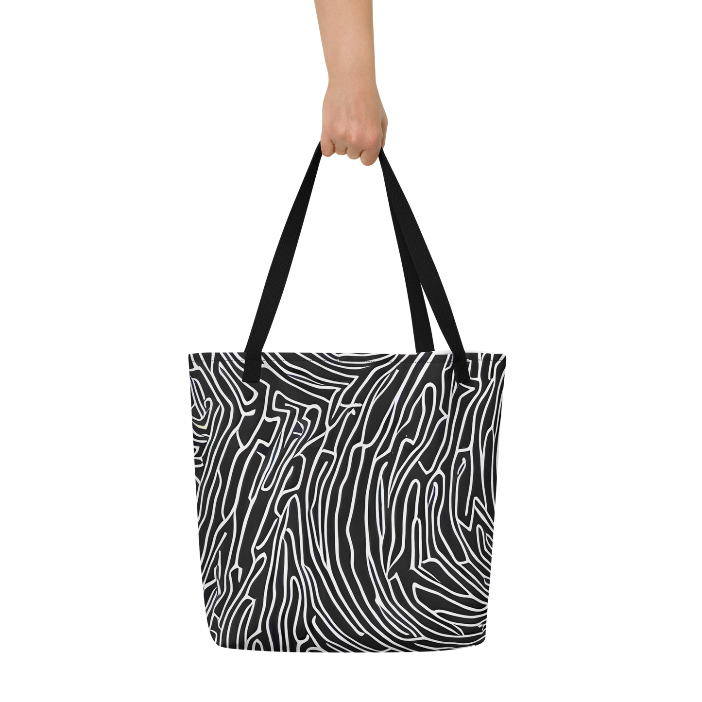 Large Tote Bag w/ Pocket - Acconci Waves