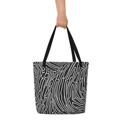 Large Tote Bag w/ Pocket - Acconci Waves