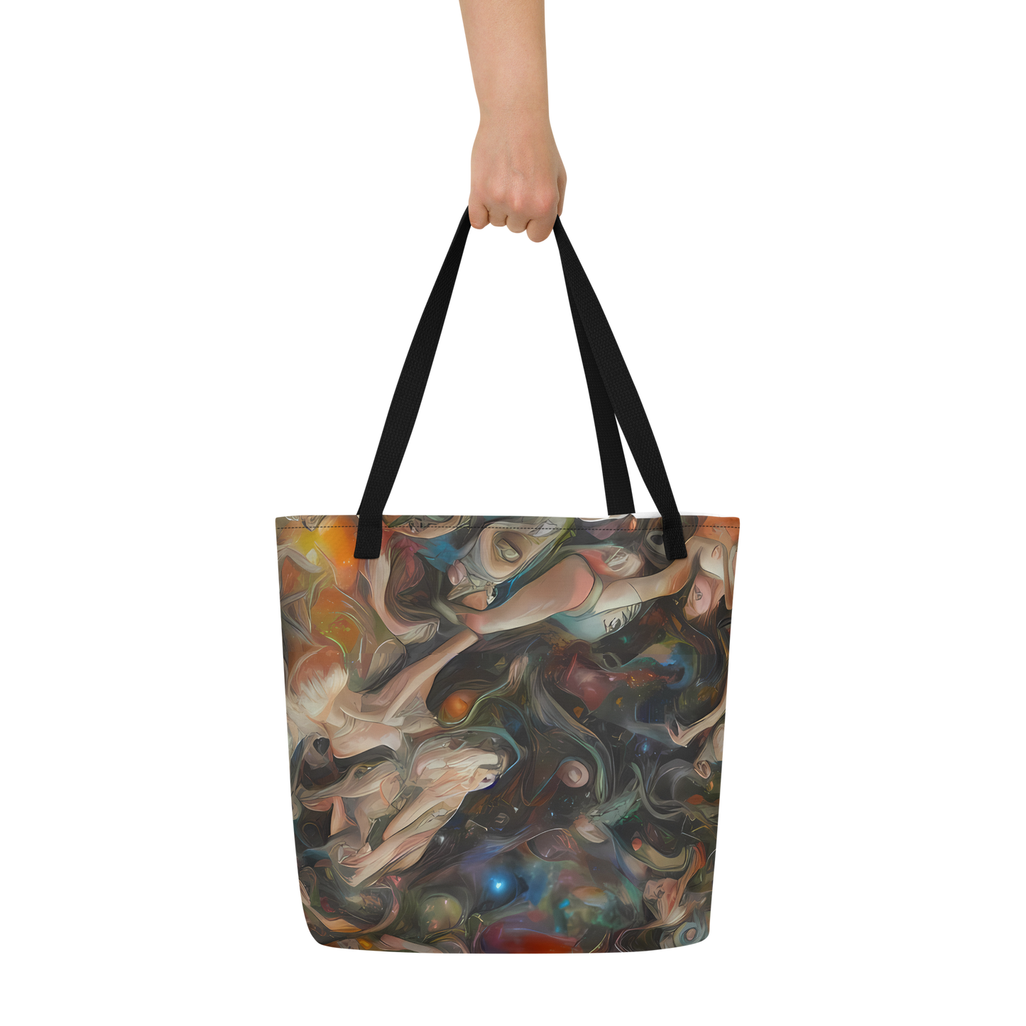 Large Tote Bag w/ Pocket - Copper Swirl