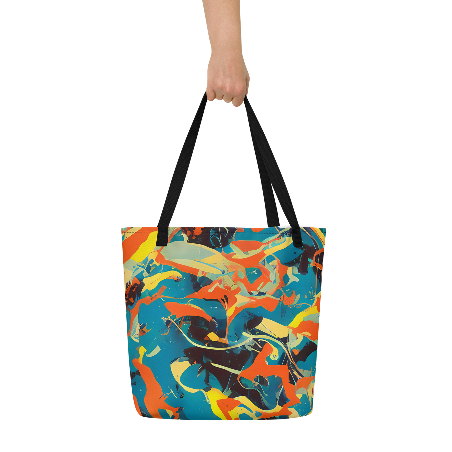 Large Tote Bag w/ Pocket - Abstract Tango