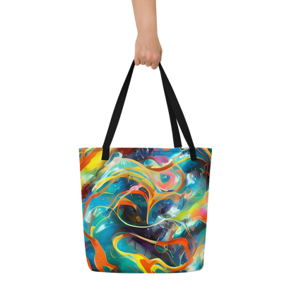 Large Tote Bag w/ Pocket - Cecily’S Swirl