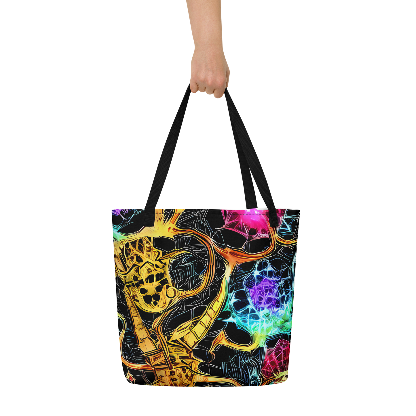 Large Tote Bag w/ Pocket - Psychedelic Pulsar