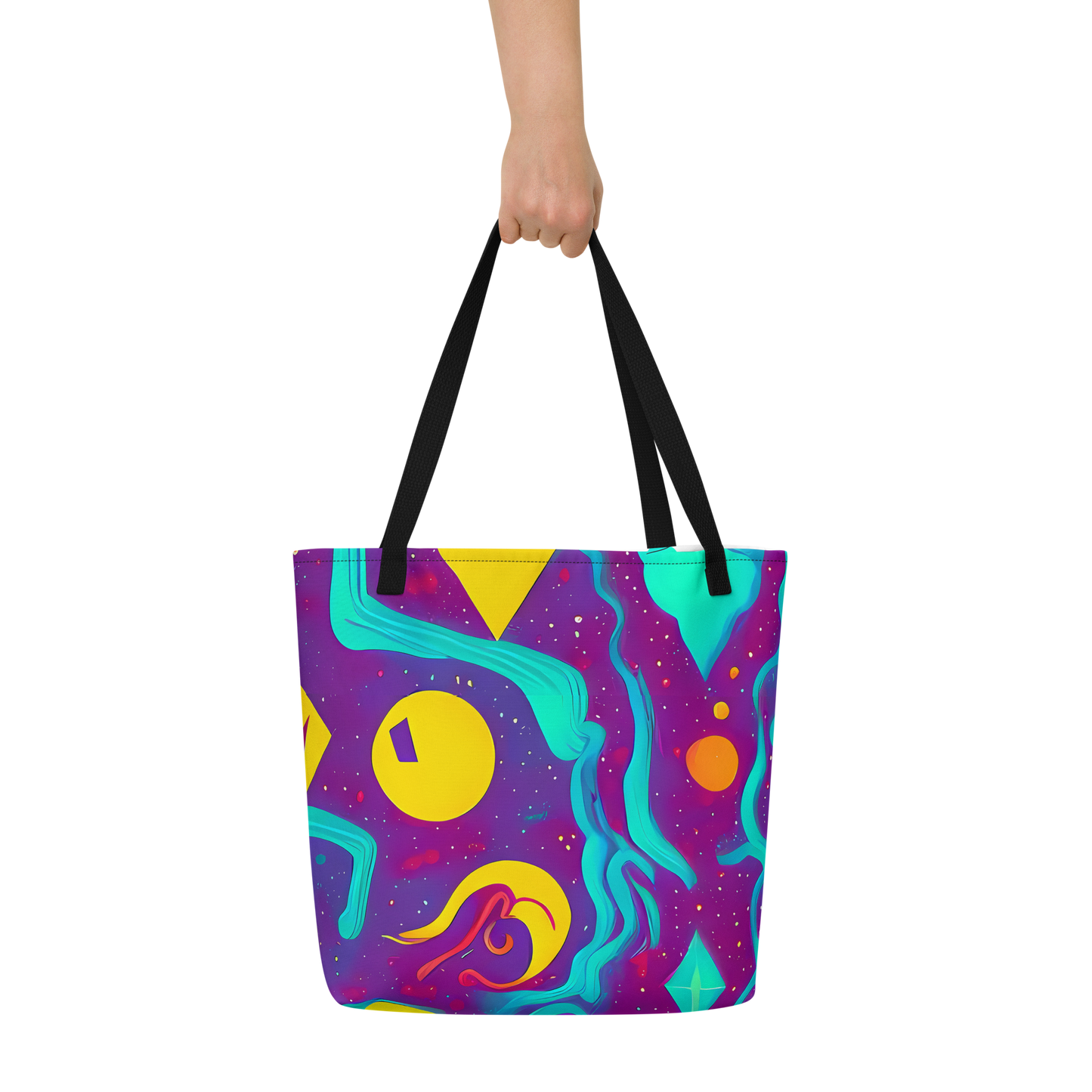 Large Tote Bag w/ Pocket - Cosmic Current