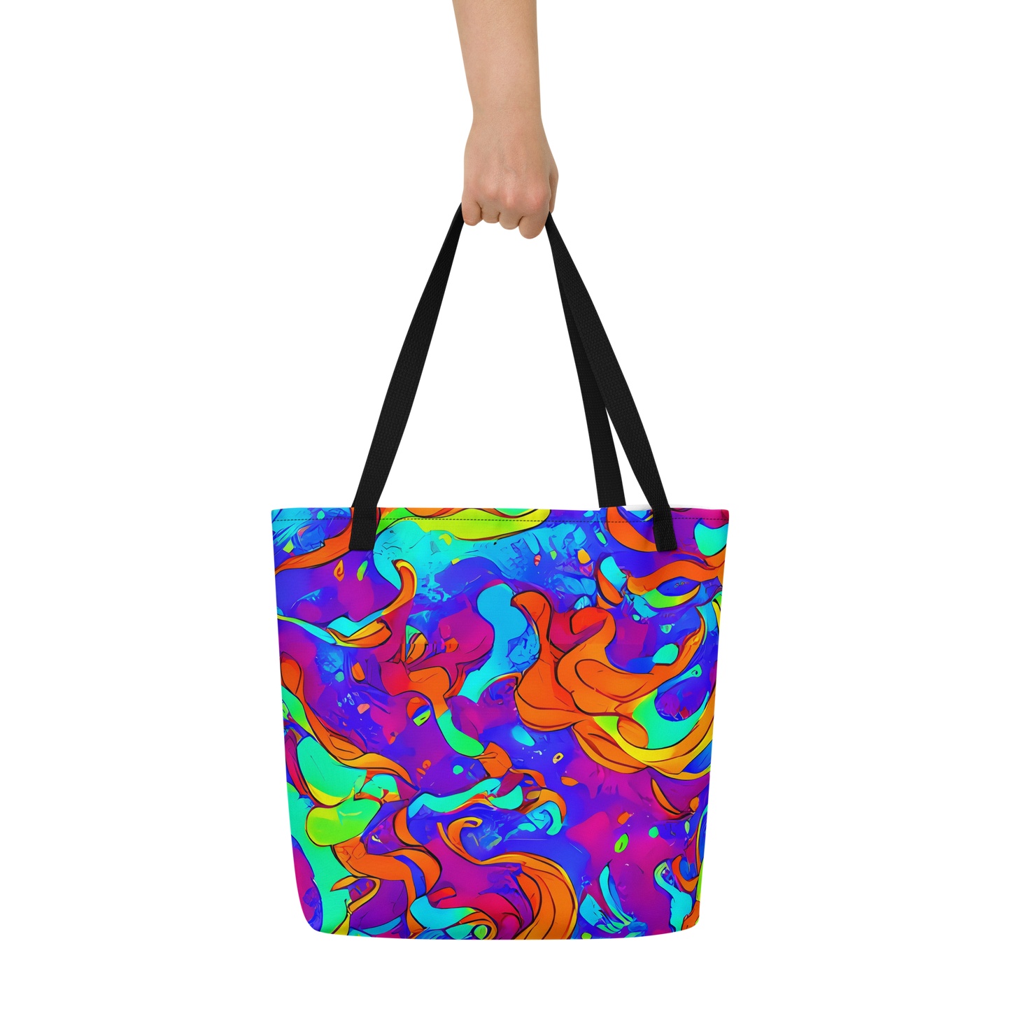 Large Tote Bag w/ Pocket - Roset Rapture