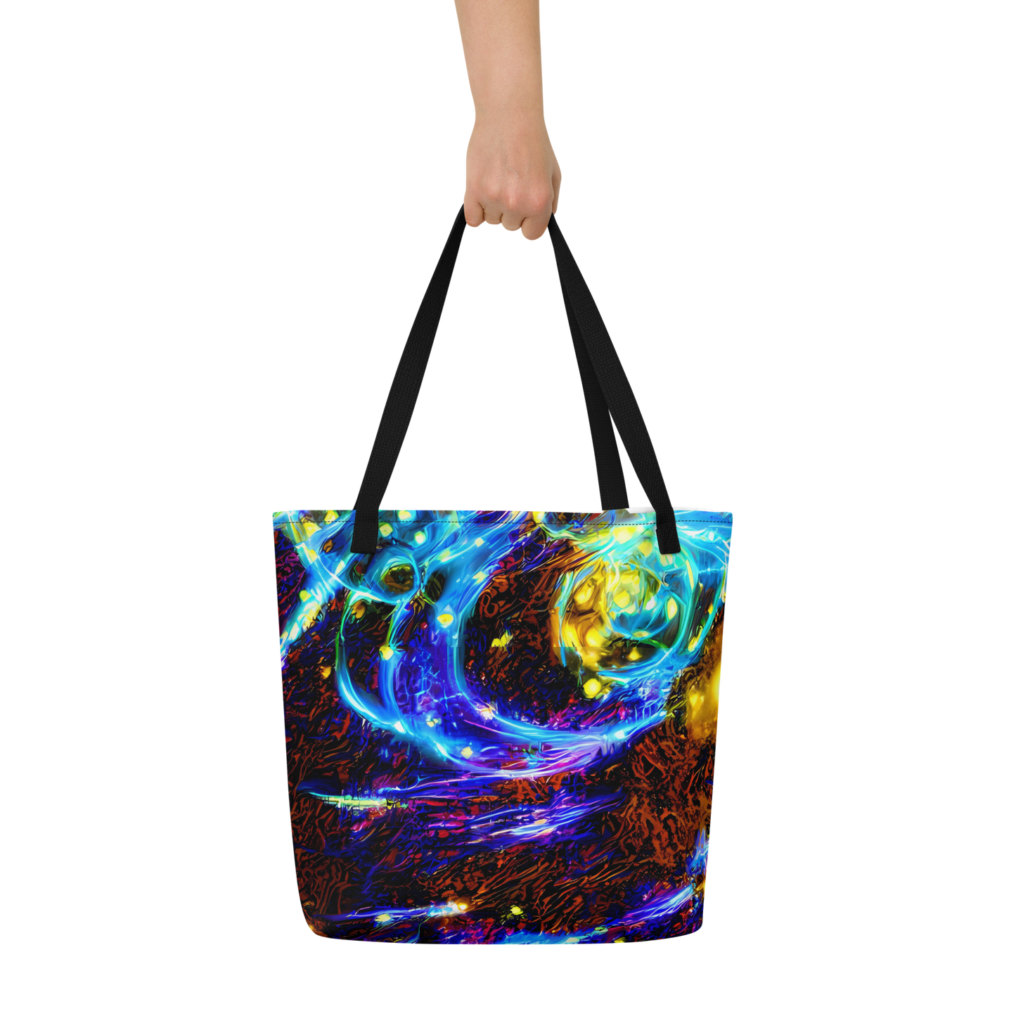 Large Tote Bag w/ Pocket - Neon Füssli