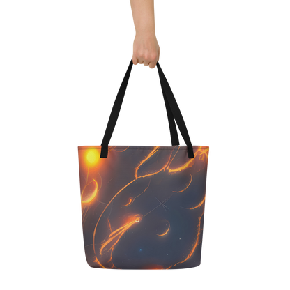 Large Tote Bag w/ Pocket - Inferno Spirals