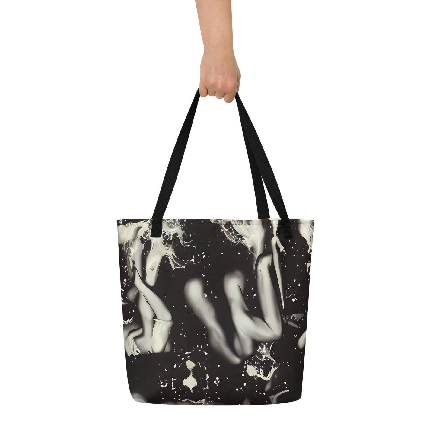 Large Tote Bag w/ Pocket - Newton's Silhouette