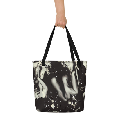 Large Tote Bag w/ Pocket - Newton's Silhouette
