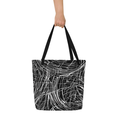 Large Tote Bag w/ Pocket - Biomech Spiral