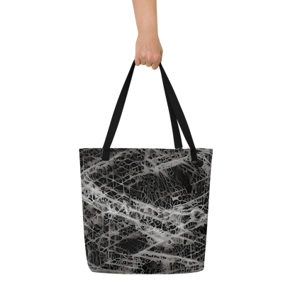 Large Tote Bag w/ Pocket - Monochrome Mesh