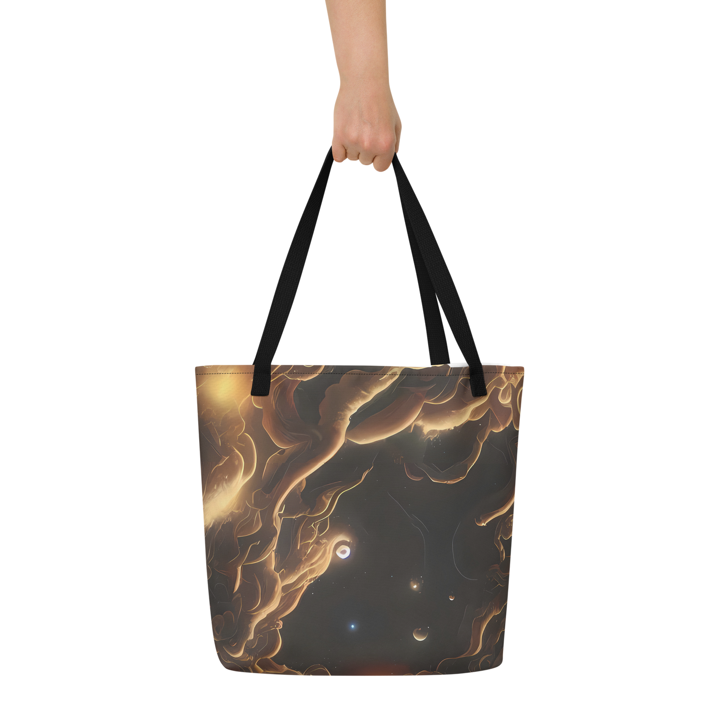 Large Tote Bag w/ Pocket - Ether Tangle